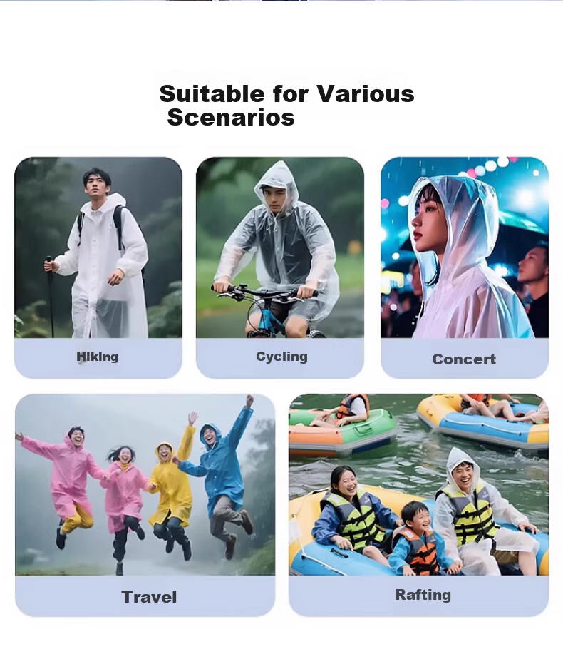 40,000 KM Disposable Raincoat Portable Outdoor Travel Mountaineering Adult Long Thickened Full-Body Waterproof Storm Rain Poncho 5