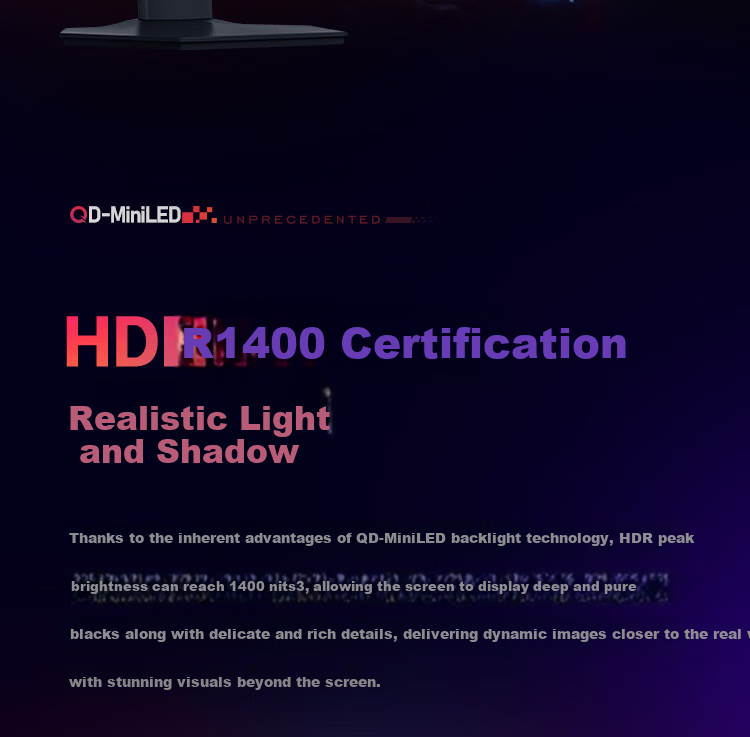 HKC 27-inch 2K 340Hz 1152-Zone MiniLED QD Quantum Dot HDR1400 High Brightness 320Hz Gaming PC Rotatable Adjustable Monitor G27M5Pro 9