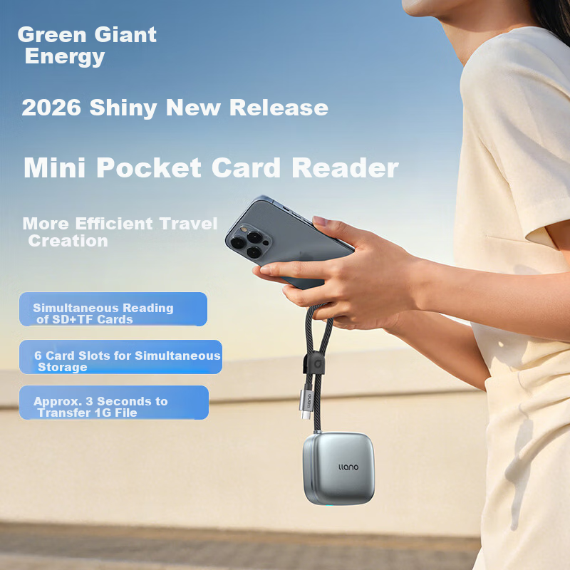Llano 4.0 High-Speed Mini Pocket Card Reader SD/TF Dual Card Multi-Function USB 3.0 Reader for DJI Pocket 3 Tablet Phone Canon Camera F17