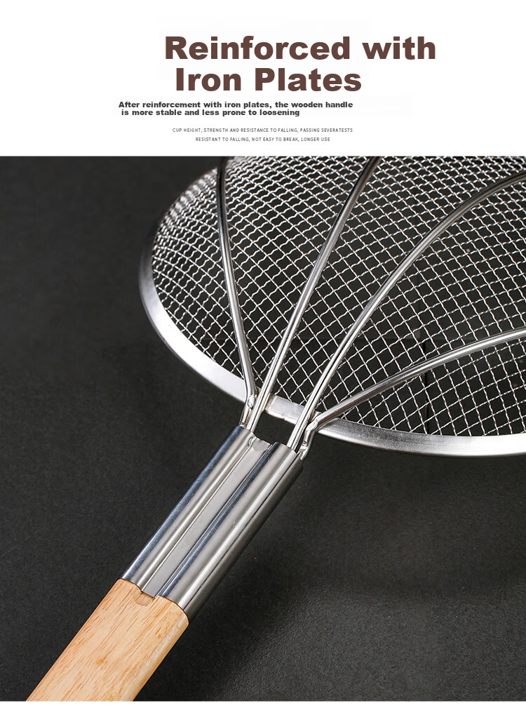 Oluoti Fine Mesh Skimmer 30 Mesh 28cm Filter Strainer Ladle Kitchen Commercial Deep Frying Skimmer 5
