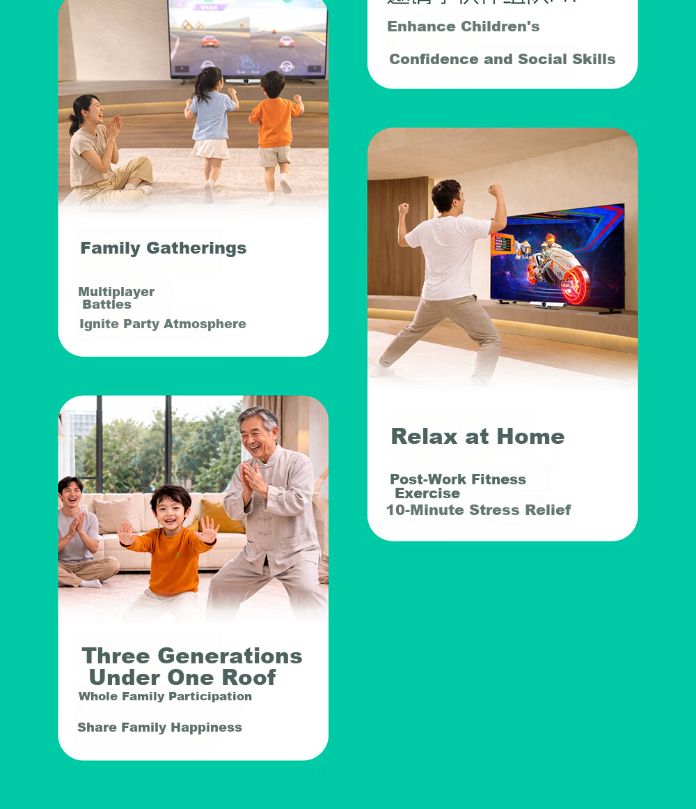 Sports Universe 2nd Gen New AI Motion Sensing Fitness Console NS2 Home Family Exercise Motion Game Console TV Connected Parent-Child Edition 21