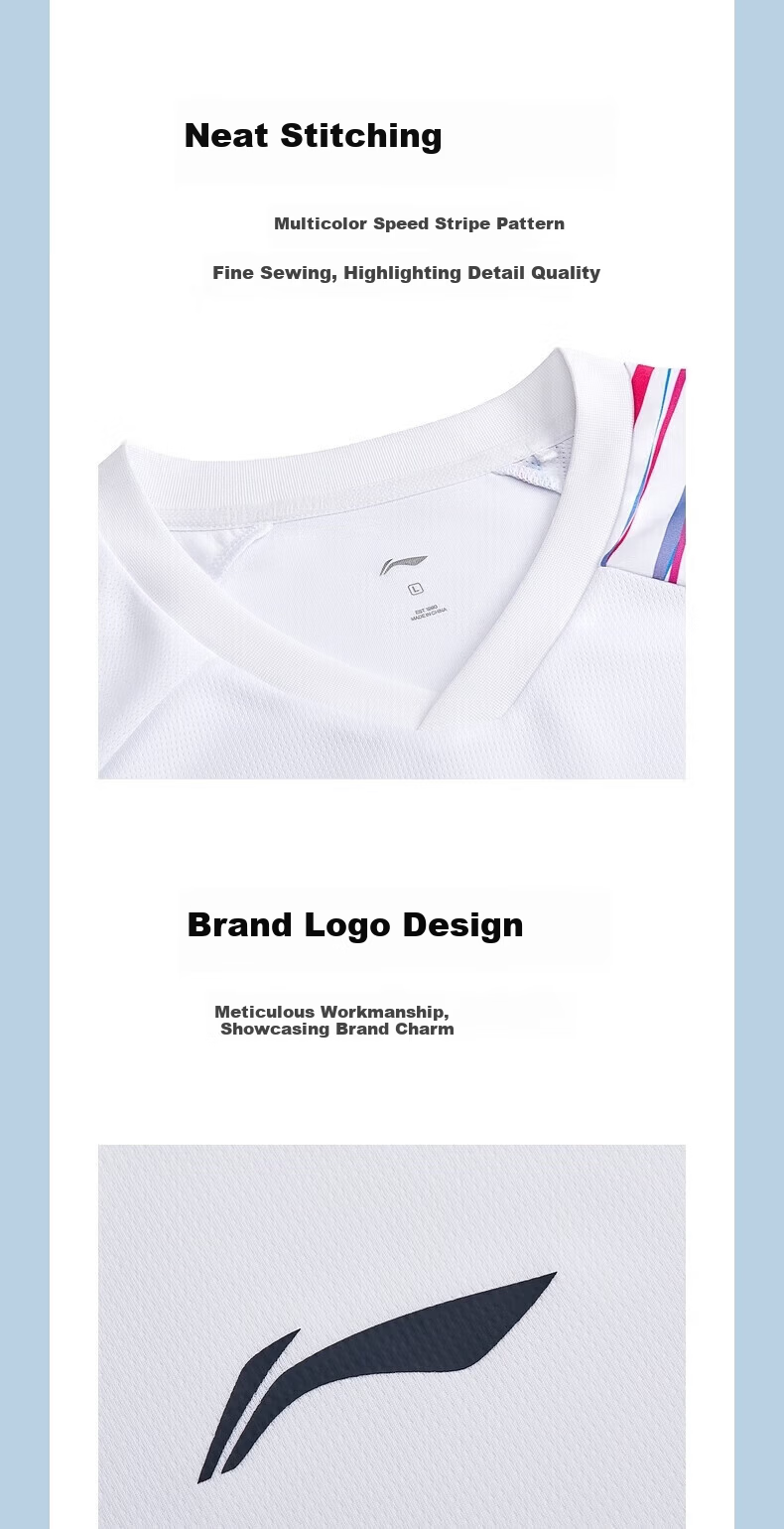 LI-NING Quick-Dry Breathable Badminton Club Series Unisex Sports Competition Set Men's Badminton Outfit 6