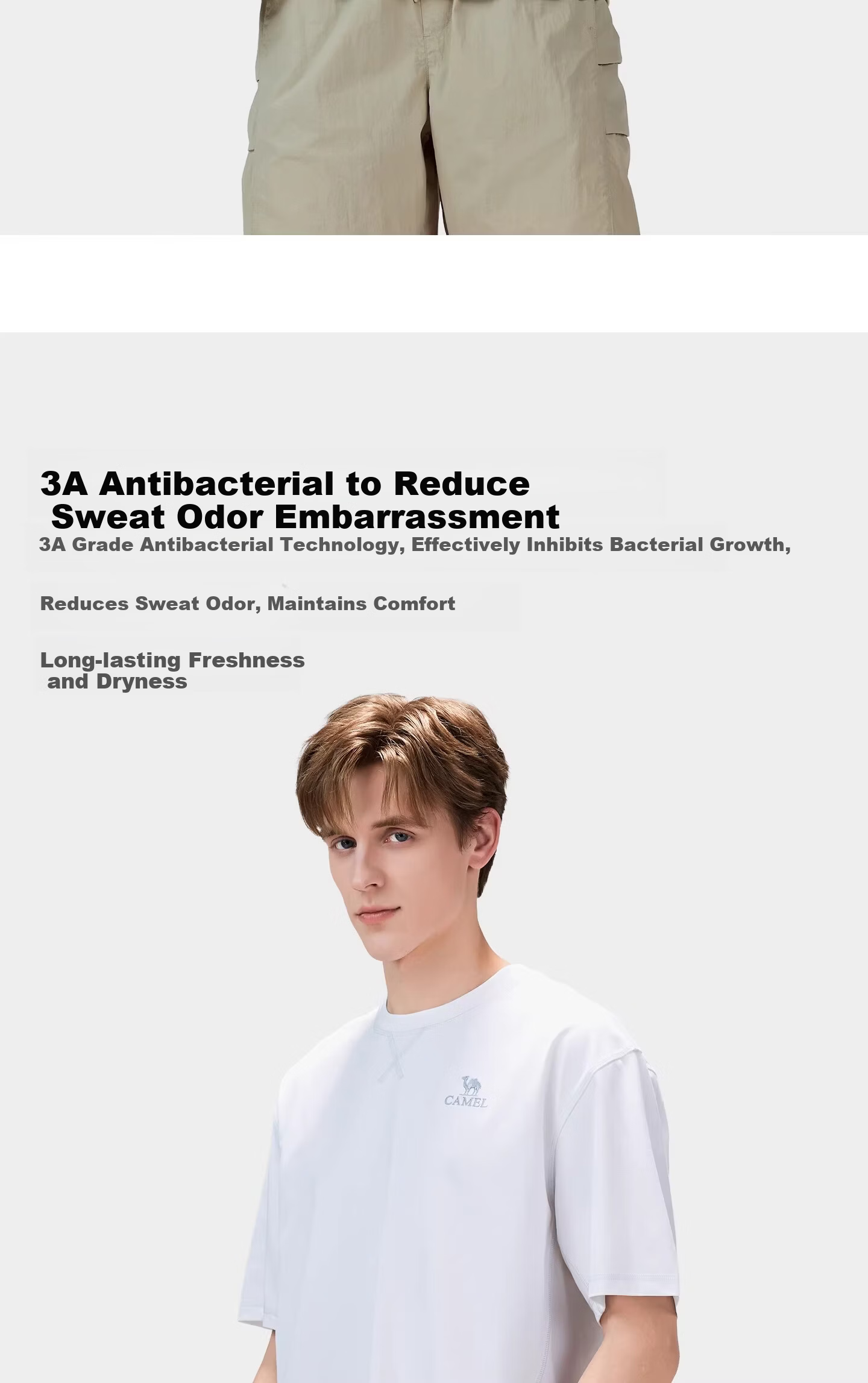CAMEL Outdoor Quick-Dry T-Shirt Men Spring Summer 2026 Short Sleeve Breathable Cooling Stretch Hiking Top Women A36BK08037 6