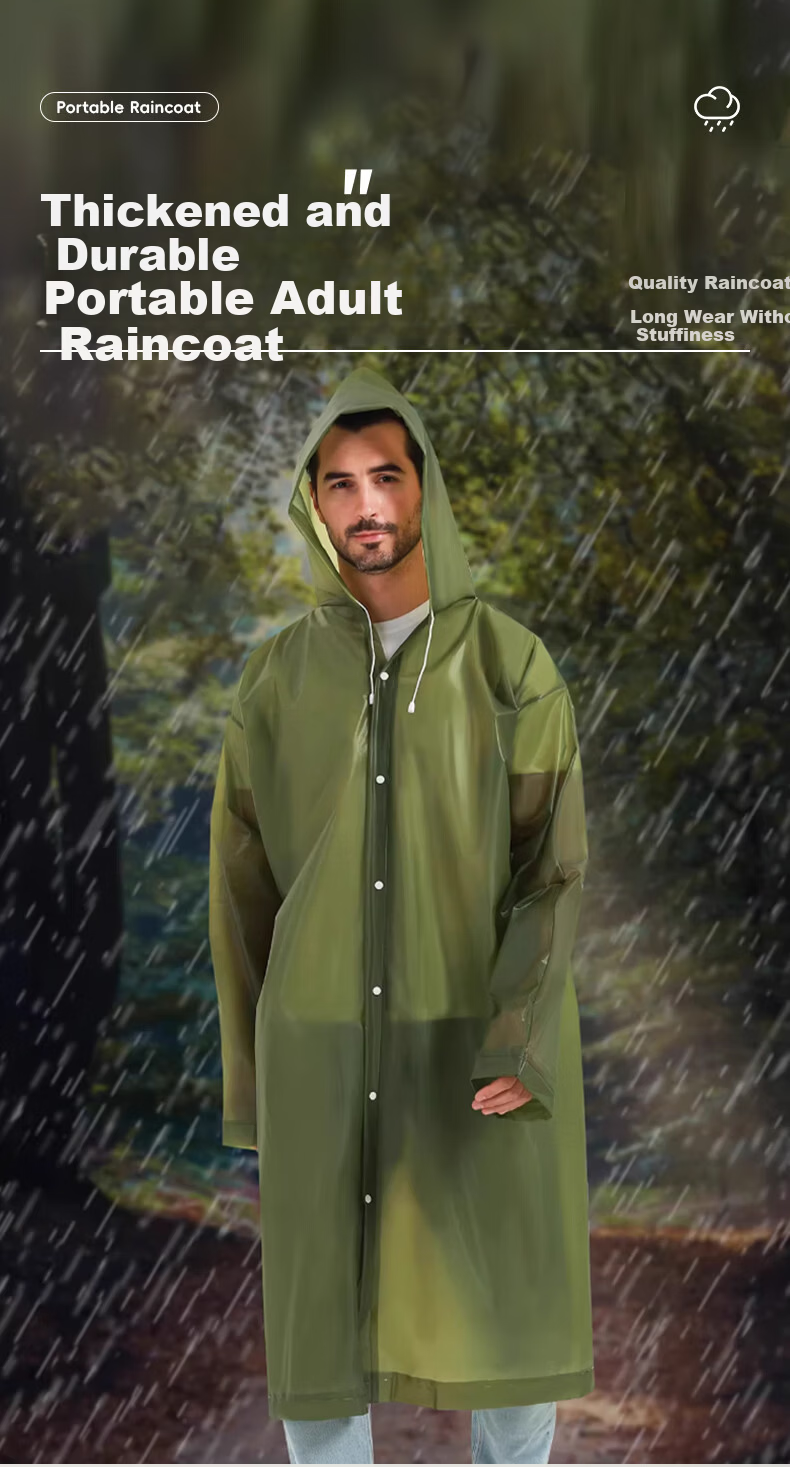 40,000 KM Disposable Long Raincoat Full Body Heavy-Duty Adult Anti-Rain Outdoor Hiking Travel Single-Person Portable Poncho 1