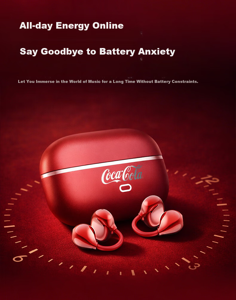 Coca-Cola CX03 Bluetooth Bone Conduction Clip-On Open-Ear Wireless Sports Running Gaming Earphones Long Battery Life 2026 Latest Unisex Student Gift 8