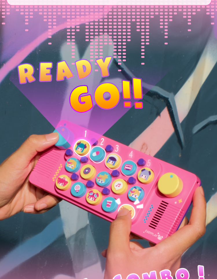 Cubyfun Pocket Music Keyboard Luo Xiaohei Collaboration Digital Piano Electronic Toy Instrument Valentine's Day Gift for Boys and Girls 12