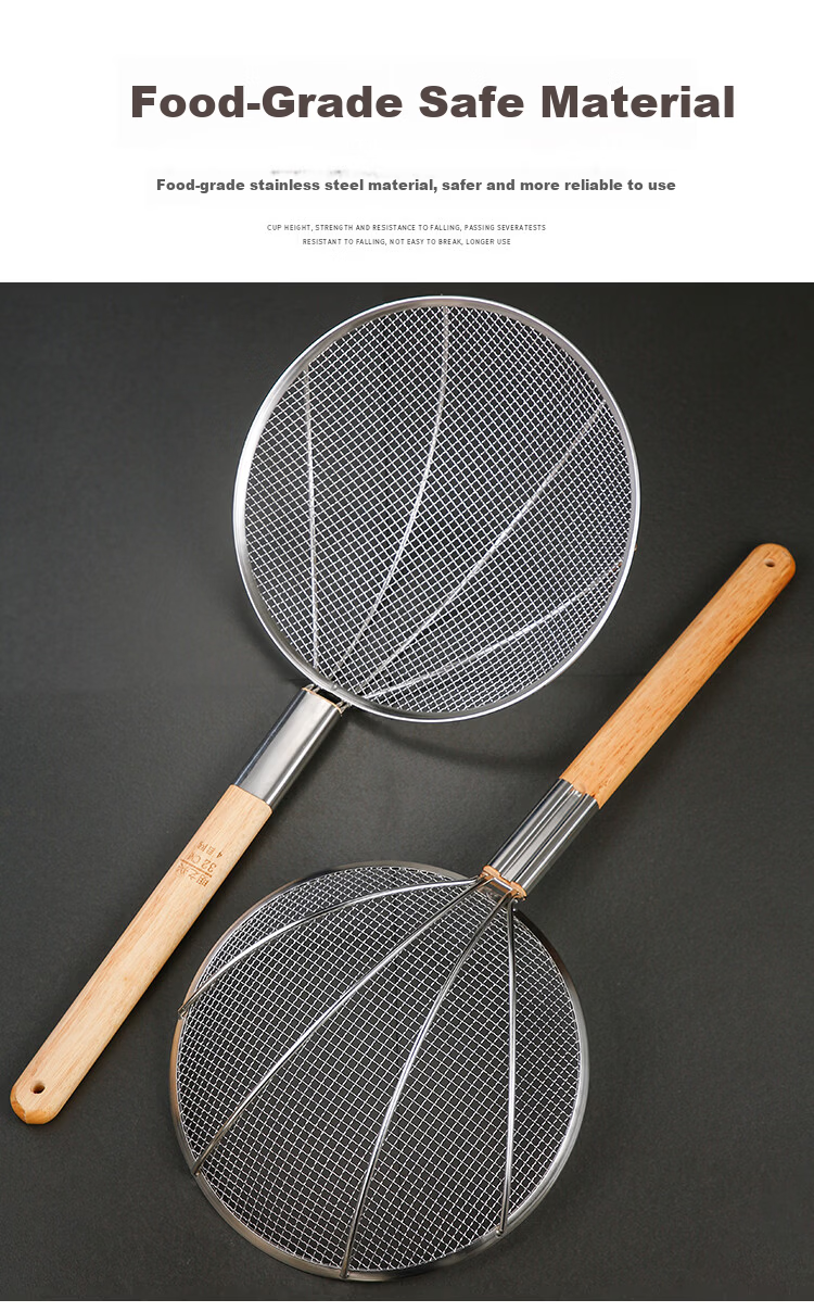 Oluoti Fine Mesh Skimmer 30 Mesh 28cm Filter Strainer Ladle Kitchen Commercial Deep Frying Skimmer 2