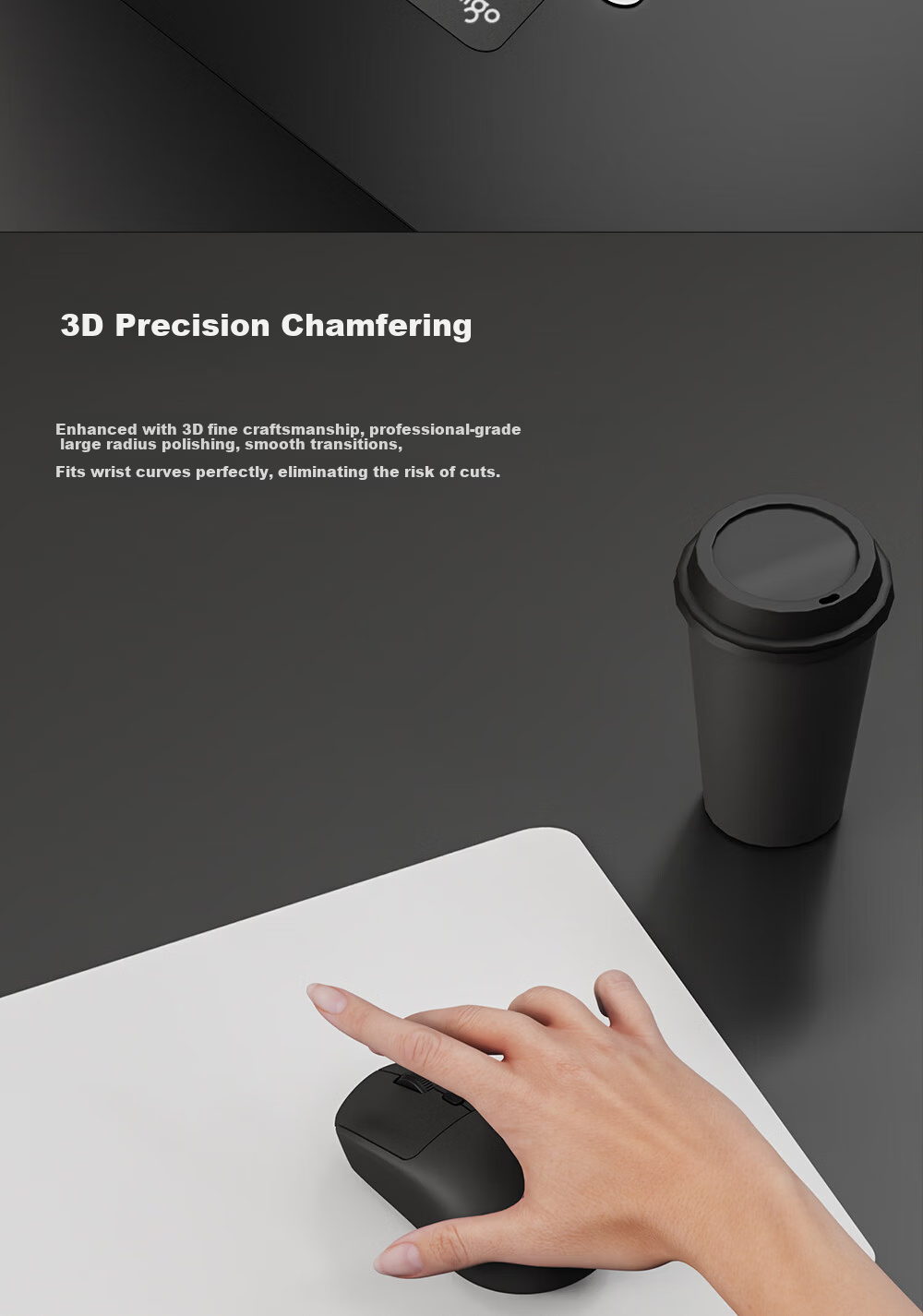 Aigo Glass Mouse Pad DMP300 Micro-Etched Tempered Glass Mat Non-Slip Office Computer Desk Mat Gaming FPS Smooth Mouse Pad Rose Red 2