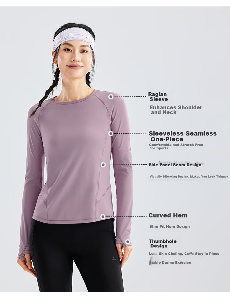 Toread Women's Quick-Dry Outdoor Breathable Lightweight Moisture-Wicking Long Sleeve T-Shirt for Spring and Summer Running Hiking Base Layer 3
