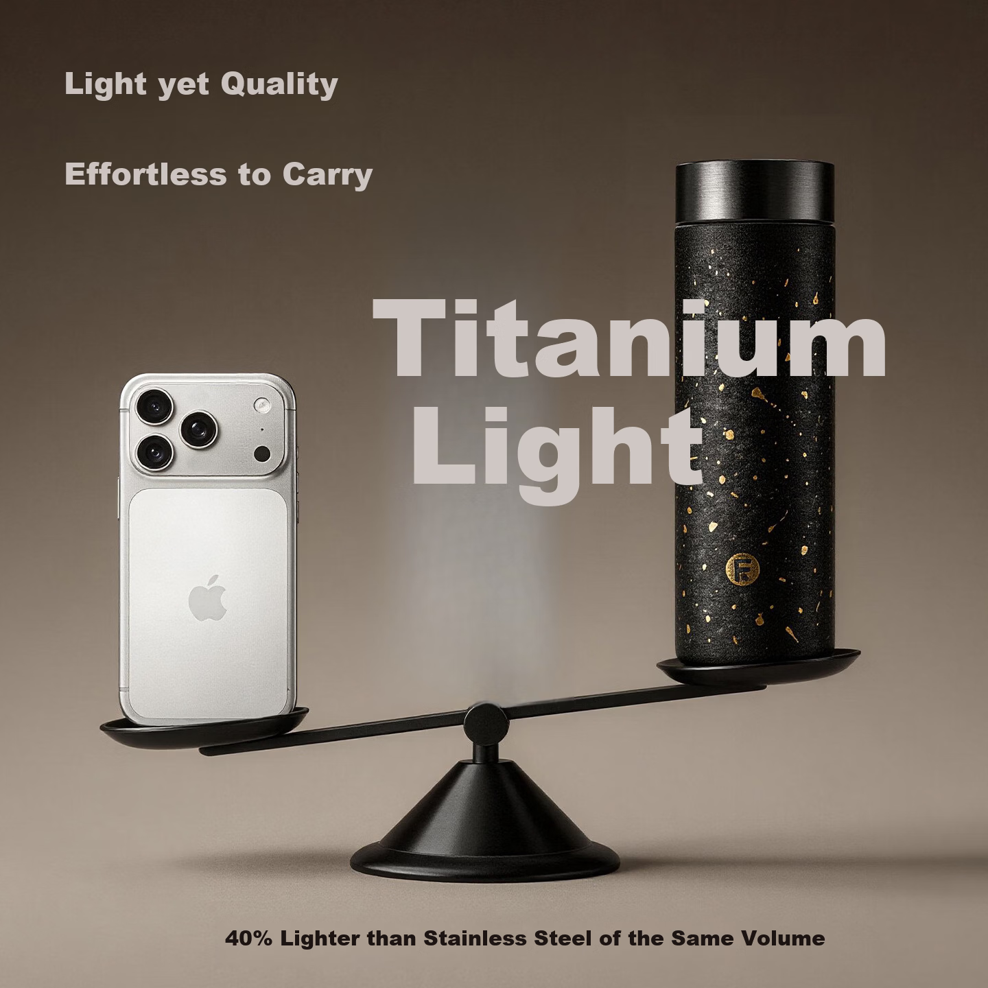 Fuguang Titanium Insulated Tea Separation Tea Mug Large Capacity Pure Titanium Water Bottle High-End Gift