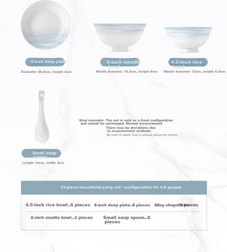 NINE CRANES Jingdezhen Premium Gradient Tableware Set High-End Bowls and Plates Home Use Stylish 10