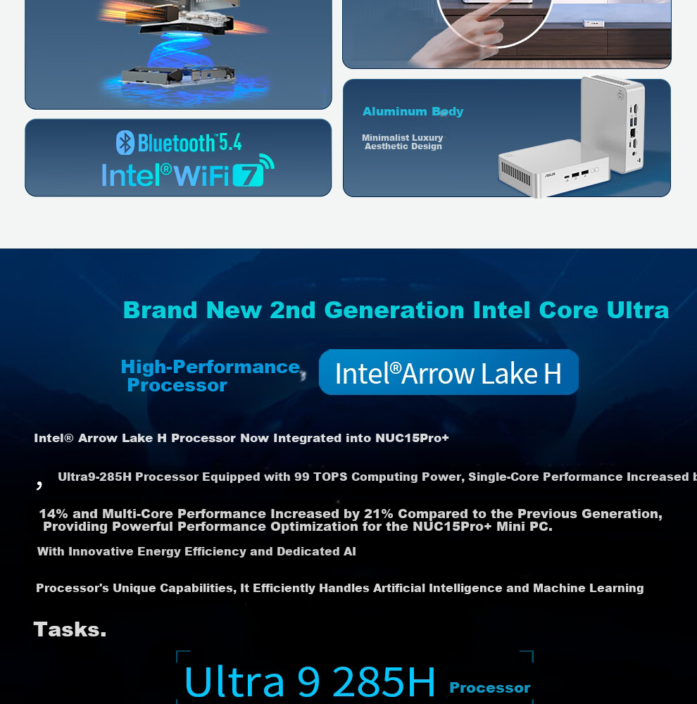 ASUS NUC15 Pro+ Mini PC National Subsidy High-Performance OpenClaw AI Office Desktop Computer (Ultra9-285H 32GB 1TB Win11) 4