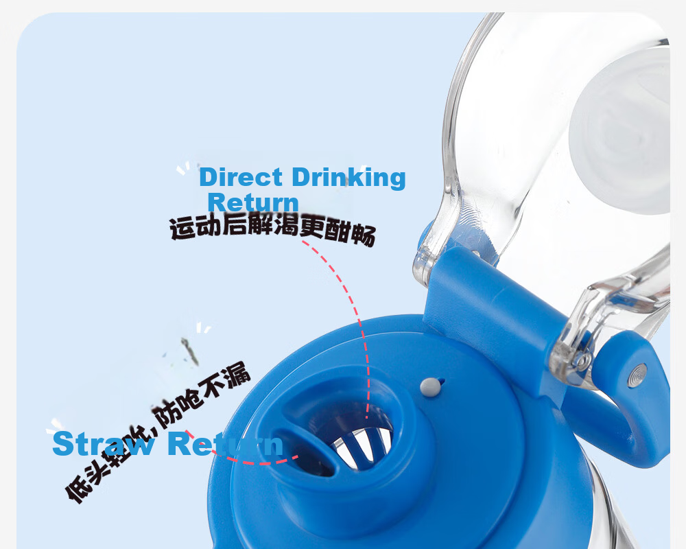 FUGUANG Children's Straw Cup Summer High-Value Tritan Plastic Water Bottle Large Capacity Student Sports Water Bottle 7