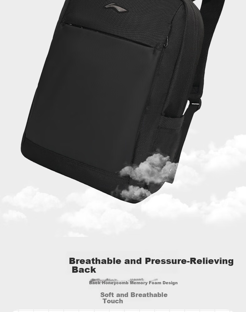 LI-NING Large Capacity Business Travel Backpack Unisex Outdoor Casual School Bag for High School, Middle School, and College Students 9