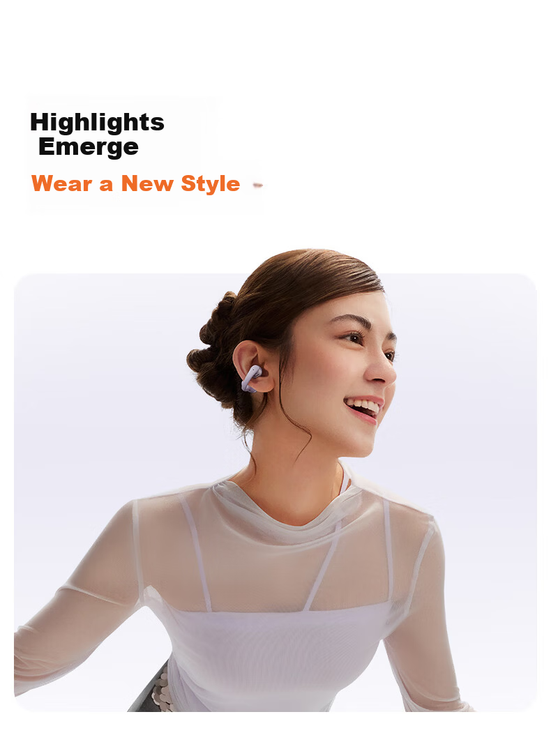 SHOKZ OpenDots Air Open-Ear Bluetooth Earbuds Wireless Clip-On Bluetooth Running Sports Earphones Dawn Purple 6