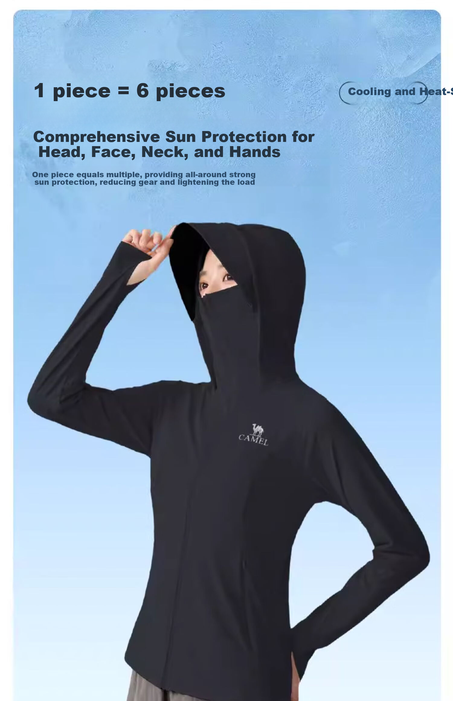 CAMEL Outdoor Sunscreen Jacket [Ice Extract Cool White Skin] Couple Style 2025 New UV Protection Cooling Original Yarn Sunscreen Clothing 6