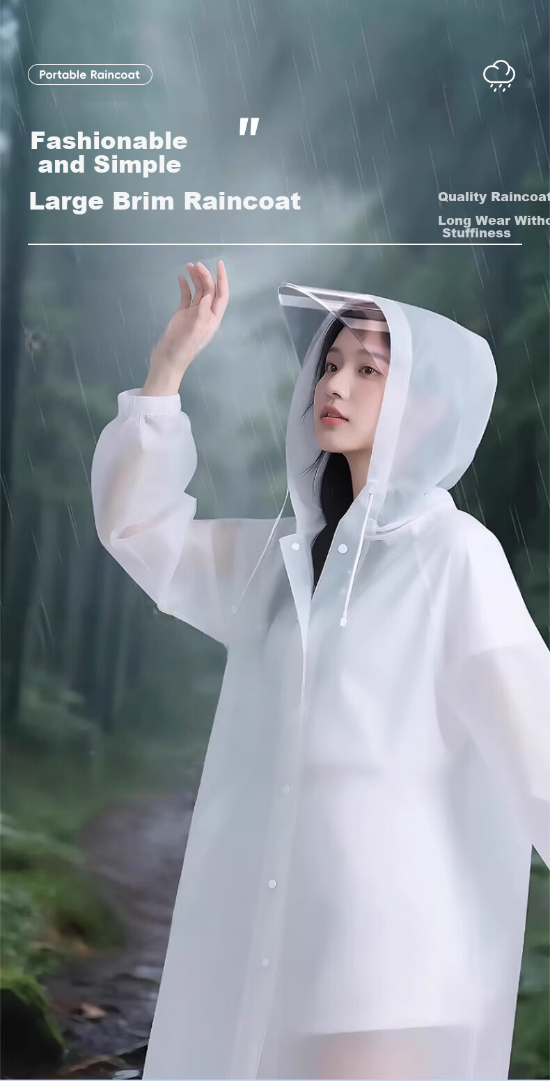 40,000 KM Disposable Raincoat Portable Outdoor Travel Mountaineering Adult Long Thickened Full-Body Waterproof Storm Rain Poncho 1