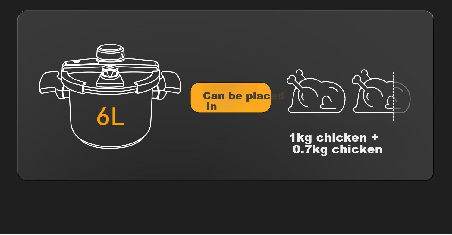 Carrot Small Household Pressure Cooker 304 Stainless Steel Single-Handed Explosion-Proof Pressure Cooker Compatible with Gas Stove and Induction Cooker 10