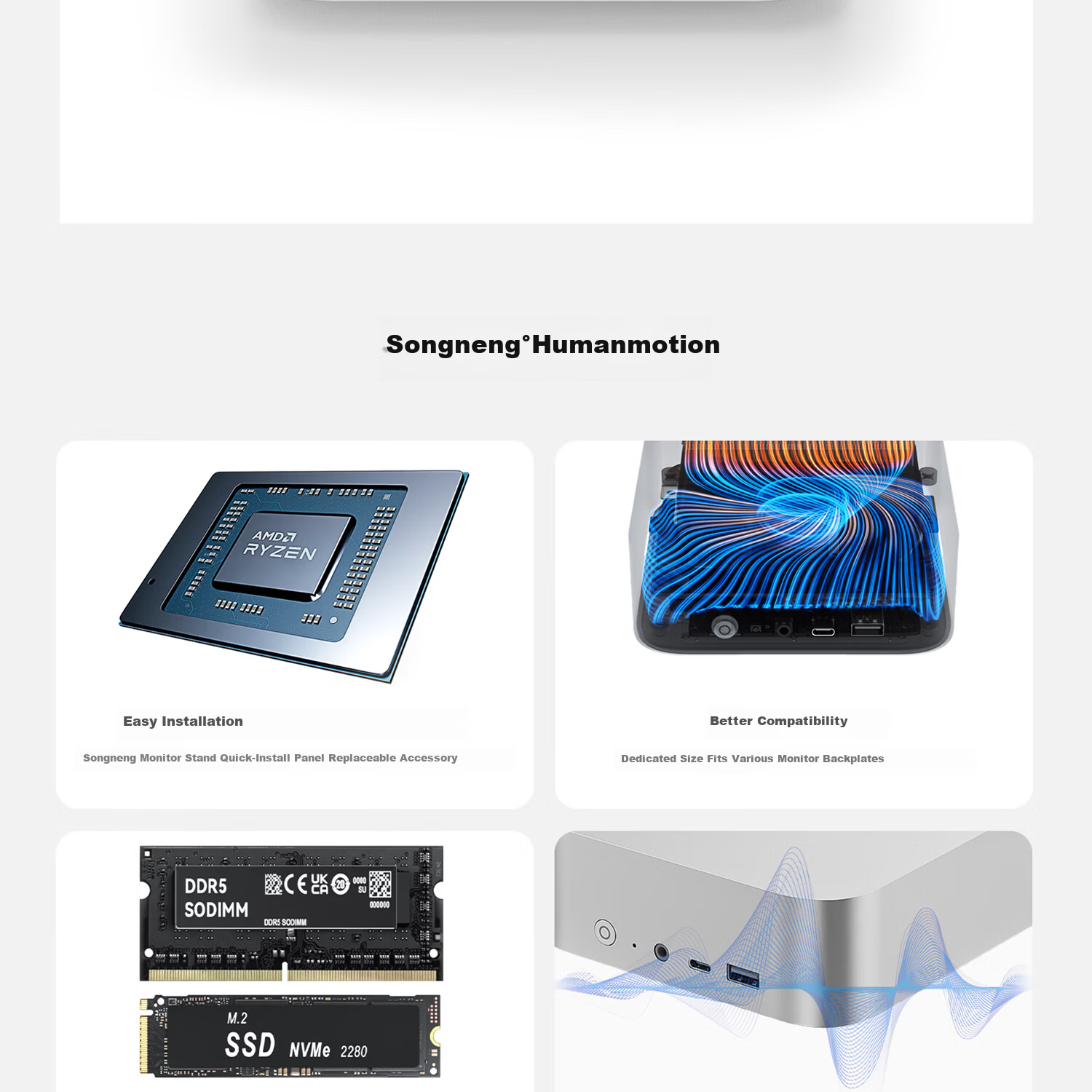 Lingke Subsidy 15% SER8 8745HS High-Performance AMD Ryzen 7 Ultra-Quiet Mini PC for Entertainment And Office Use, Frost Silver Color, 32GB RAM / 1TB Storage 2
