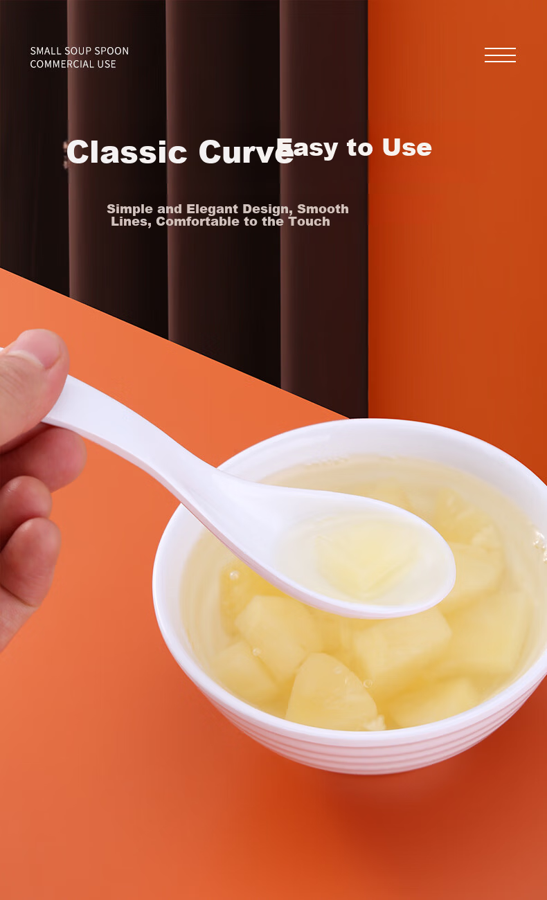 JOBO A8 Melamine Soup Spoons Set of 20, 14.5cm Small Soup Spoons with Anti-Slip Hook for Fast Food 1