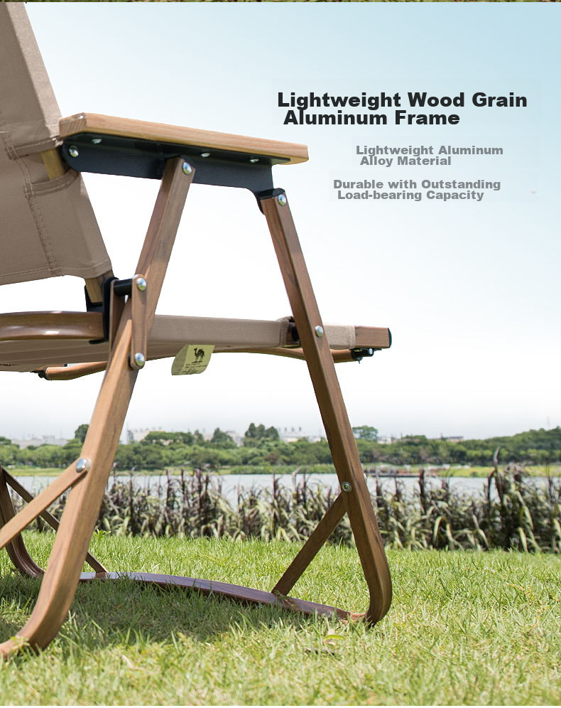 CAMEL Outdoor Folding Chair, Ultra-Light Portable Leisure Armchair, Camping Picnic Kimit Director Fishing Stool, Backrest Lounge Chair 4