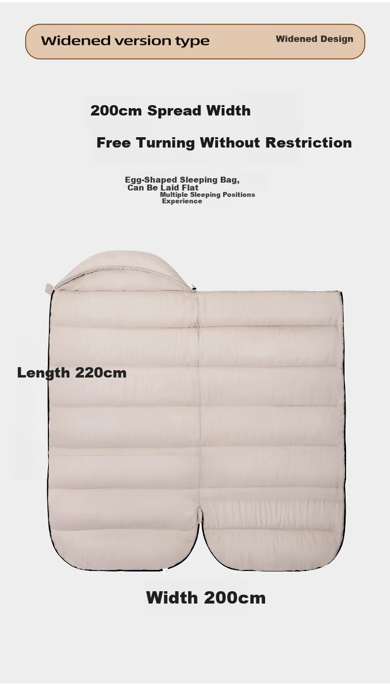 CAMEL Happy Sleeping Bag Extra Wide and Thick Cold-Resistant Warm Autumn Winter Outdoor Camping Overnight Office Nap Blanket 8636A 6