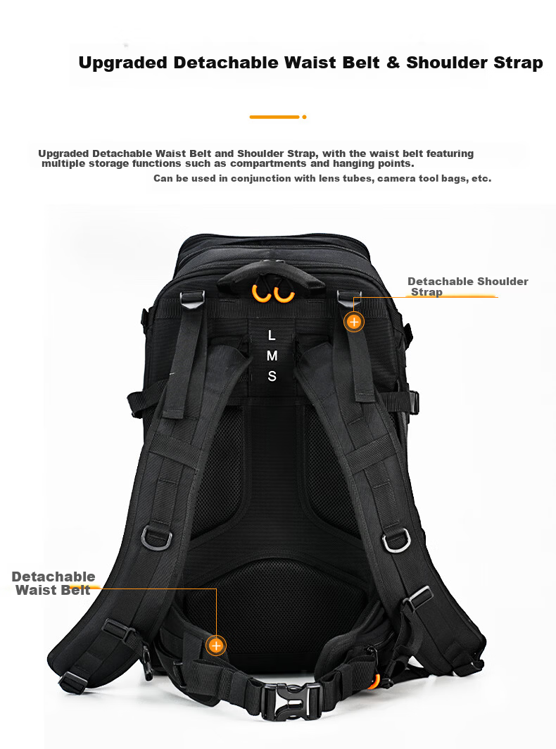 TARION Photography Backpack, Outdoor Hiking Travel Camera Bag, Multifunctional Storage Design, Roll-Up Camera Bag, Xprober Horizon, Black 5