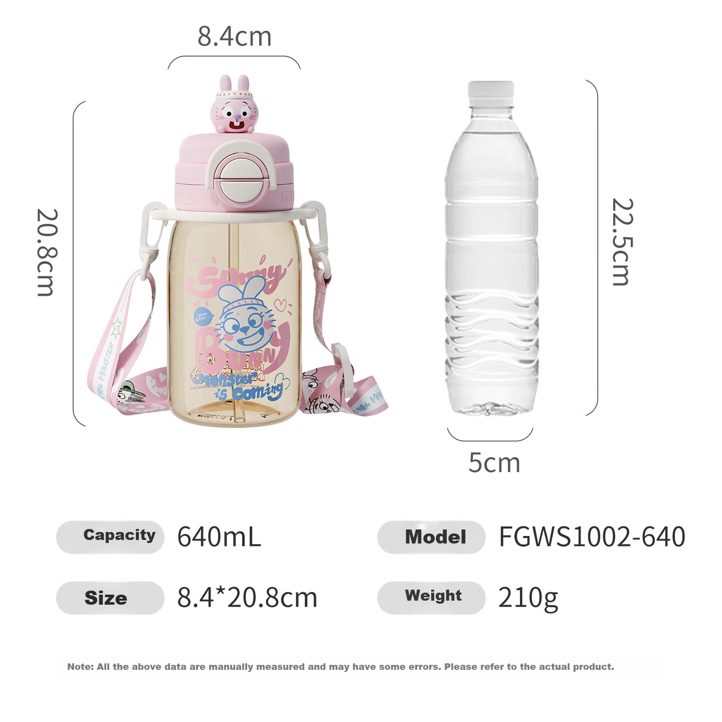 Fuguang Kids PPSU Straw Water Bottle Portable Dual-Use Cartoon Cute High-Temperature Resistant Plastic Cup for Boys and Girls