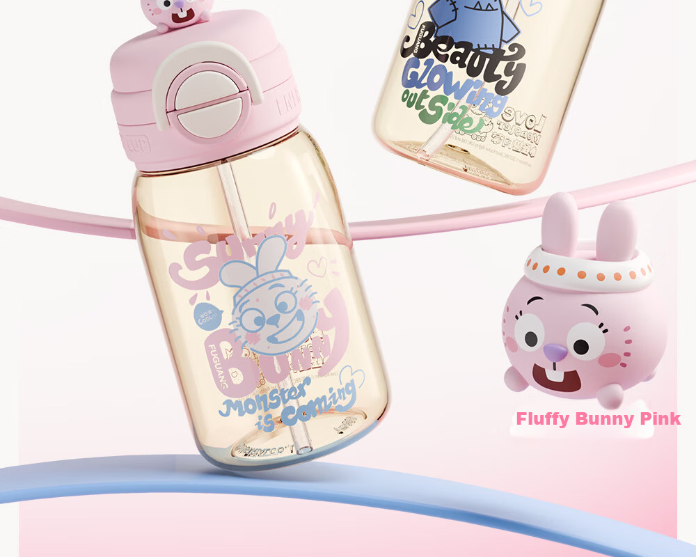 Fuguang Kids PPSU Straw Water Bottle Portable Dual-Use Cartoon Cute High-Temperature Resistant Plastic Cup for Boys and Girls 7