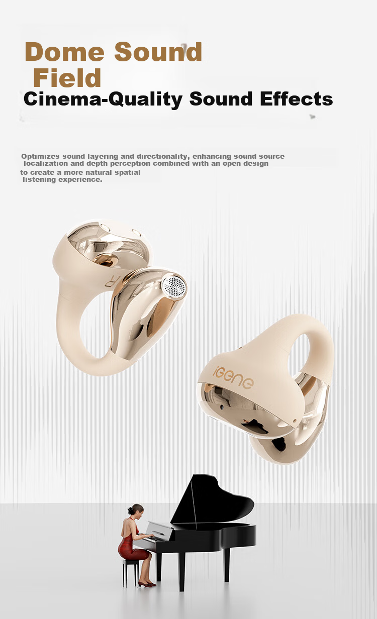 Jiyin [Slight In-Ear Sports Ear Clip] Bluetooth 6.0 Ear Clip Open-Style Running Music Gaming Noise-Cancelling Long Battery Life Bone Conduction Concept Wireless Ear Hook V17 10