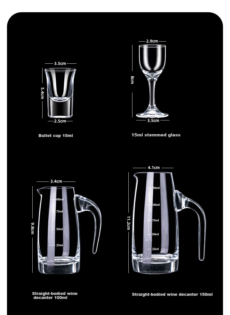 CRISTALGLASS Baijiu Glass Decanter Set Home Liquor Set 10 Pots 10 Cups Glass Strong Liquor Cups Storage Rack 18