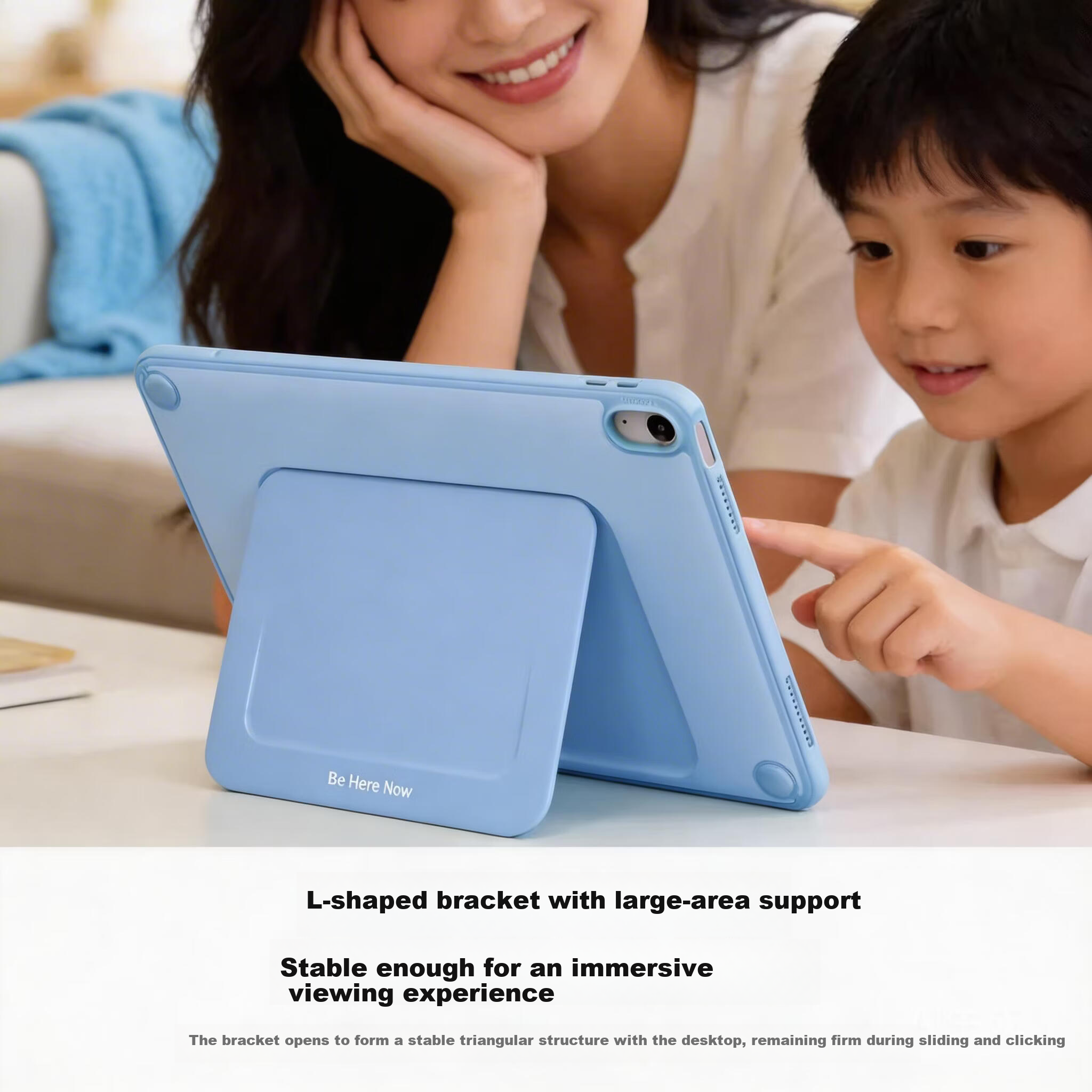 Torras KLite Lightweight Dopamine Series Protective Case for Apple iPad Air 8 / Air 7 11-inch Tablet with Pen Slot, Anti-Bend Drop Stand Full Coverage Acrylic Case Blue