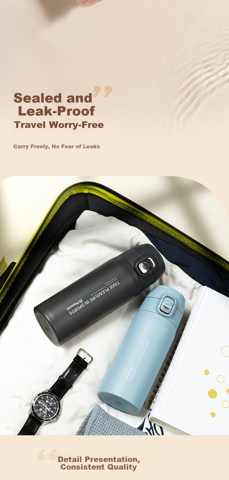 Peacock Insulated Tumbler 316 Stainless Steel Large Capacity Portable Car Cup for Students Men and Women White 400ml 8