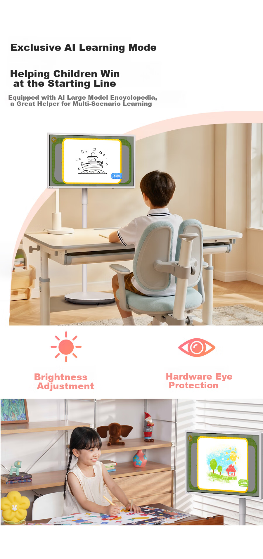 KTC 32-inch 4K 8GB+128GB Bestie Machine Flexible Screen Rhein Eye Protection Certified AI Voice Wireless Casting Remote Control Lift Rotating Mobile Screen A32Q7s 11