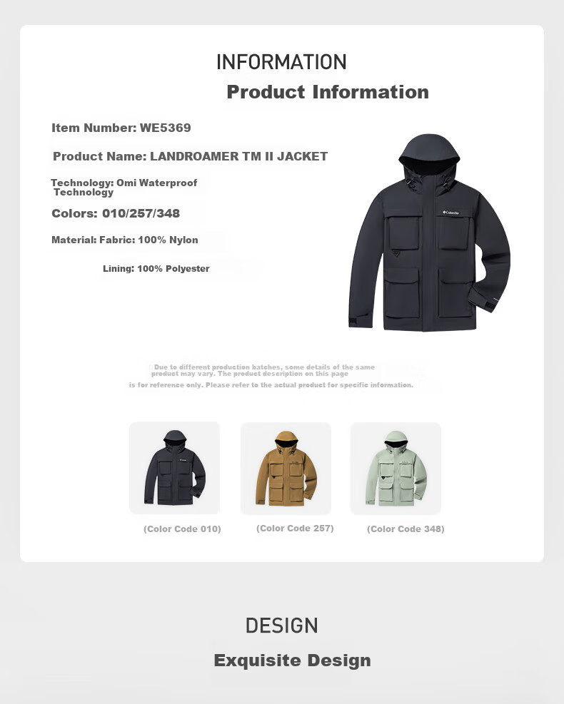 Columbia Outdoor 2025 New Waterproof Jacket for Men and Women Casual WE5369 13