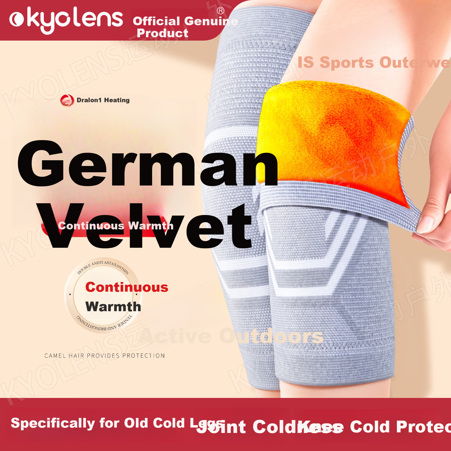 KYOLENS Japanese Fleece-Lined Knee Brace Warmth for Old Cold Legs Joint Synovitis Men and Women Meniscus Injury Effusion Cold Protection