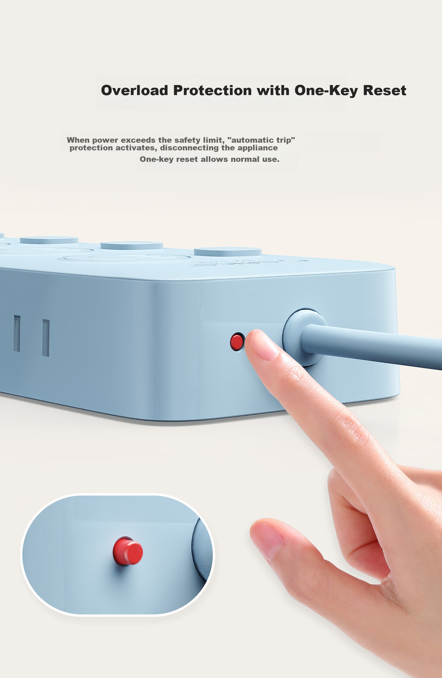 ORICO 20W Controlled Power Strip with 8 Independent Switches, USB Desktop Socket, 3C Certified, 2-Meter Cable, Blue 8