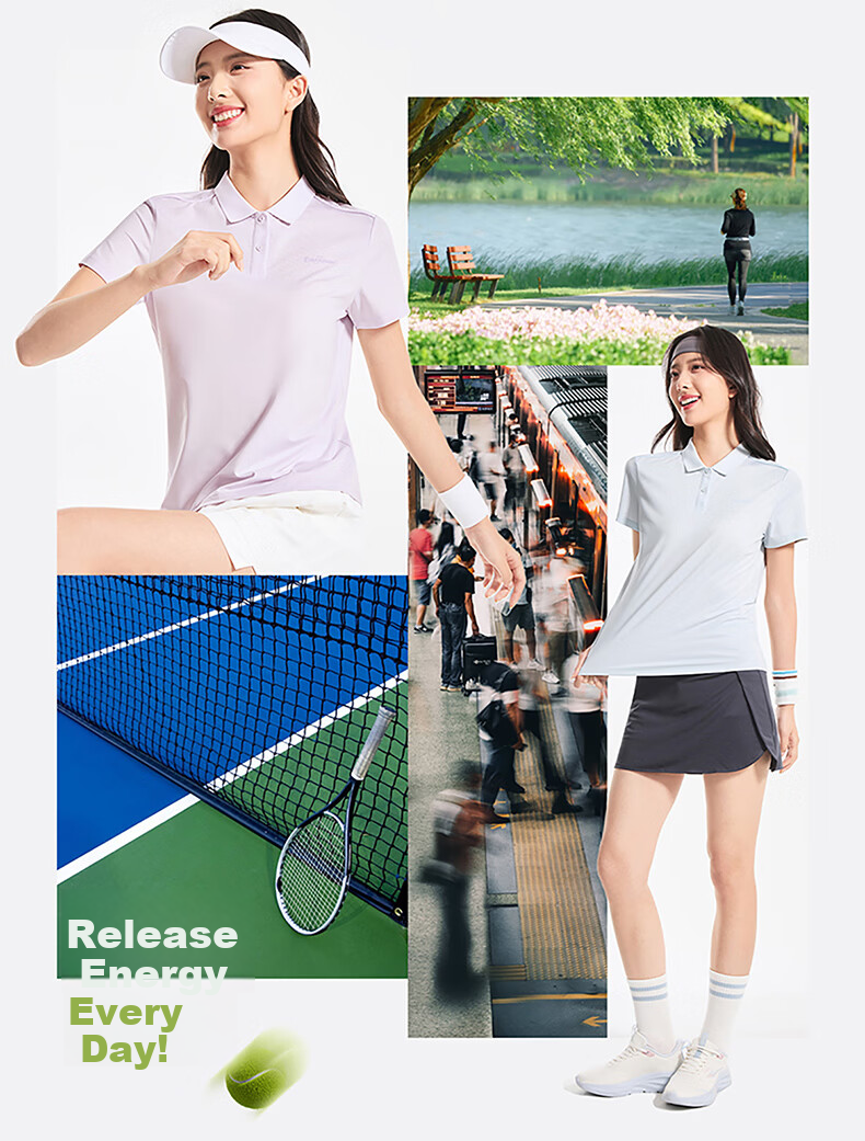 Erke Women's Sports Polo T-Shirt Summer Moisture-Wicking Quick-Dry Short Sleeve Outdoor Sun Protection Casual Business Top 15
