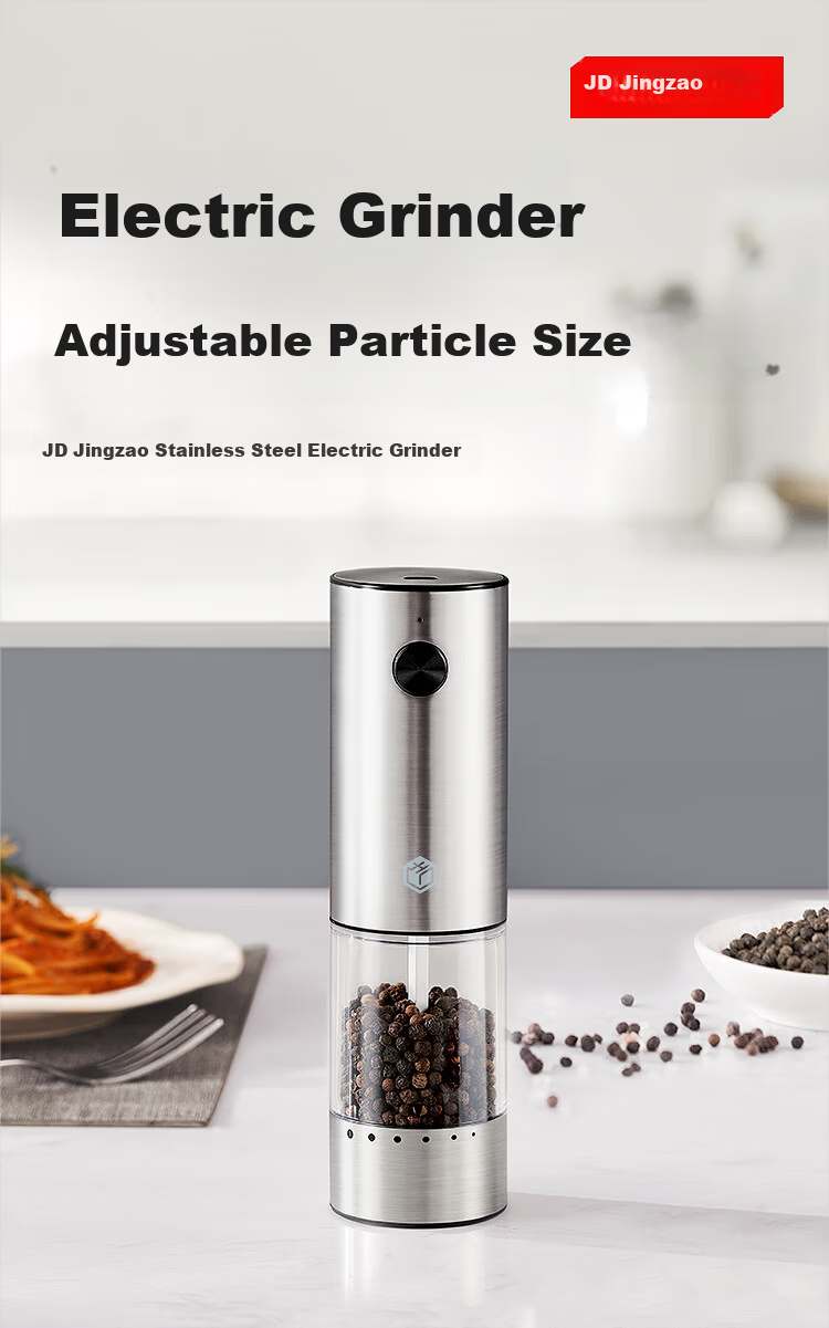 JD Original Electric Black Pepper And Sea Salt Grinder, Flaxseed Kitchen Home Use Stainless Steel Automatic Speed Adjustable Model 1