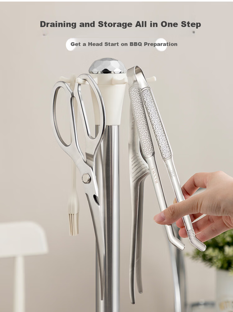 Banwu Life 304 Stainless Steel Food Tongs Kitchen Steak Tongs BBQ Tongs Korean Barbecue Tongs Vegetable Tongs Frying Tongs 18