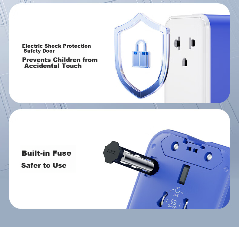 Momax Ultra-Thin 25W Global Universal Travel Adapter Multi-Country Converter Socket for Overseas Study and Travel Hong Kong Macau Japan Korea Europe UK US AU Standard Multi-Functional Socket Gray 11