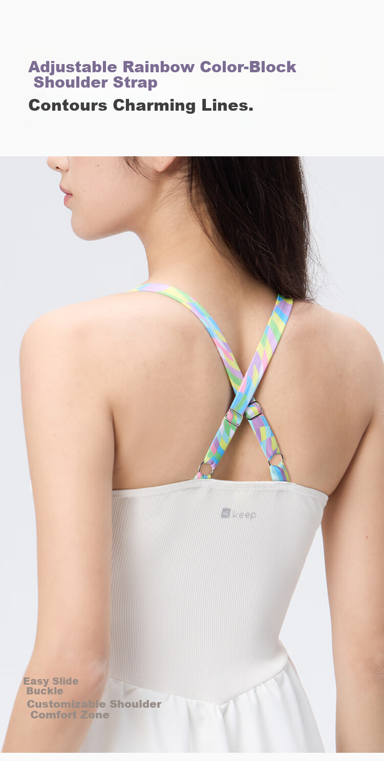 Keep Women's Sleeveless One-Piece Floral Strap Fashion Swim Dress 671 Off-White 2XL 8