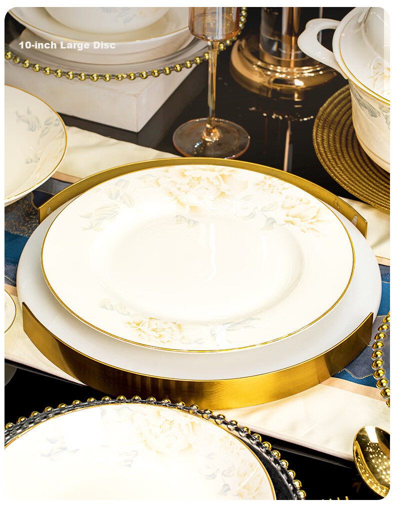 Chen Jing Dezheng Porcelain Bowl and Plate Set Home New High-Value Tableware Chopsticks Full Set Housewarming Gift 5