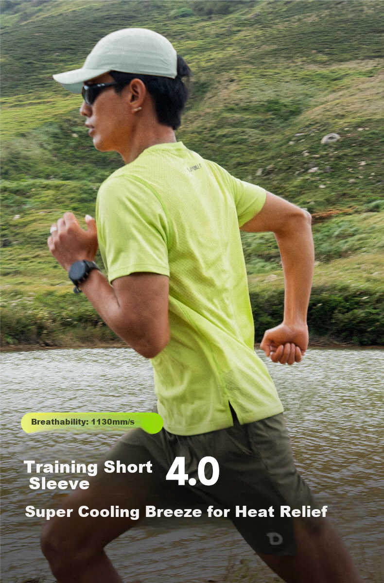 FlipBelt Training Short-Sleeve Shirt, Men's Summer Round Neck Quick-Dry Shirt, Antibacterial Breathable Silver Ion T-Shirt, Sports Running Top 1