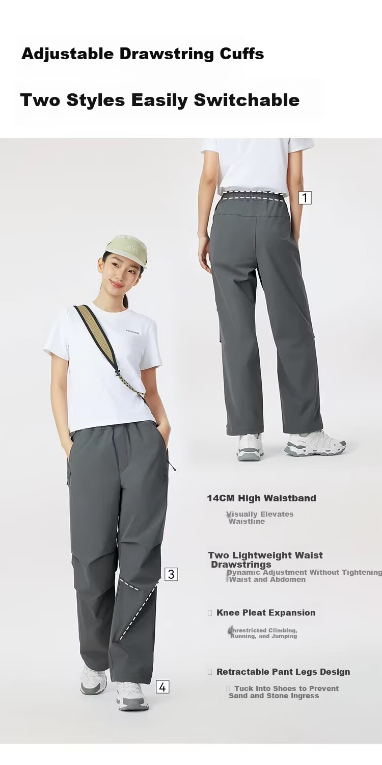 CAMEL Outdoor Quick-Dry Military Pants Women Spring Summer Breathable Cooling Sun Protection Wide-Leg Sports Hiking Mountaineering Pants Men 3032 3