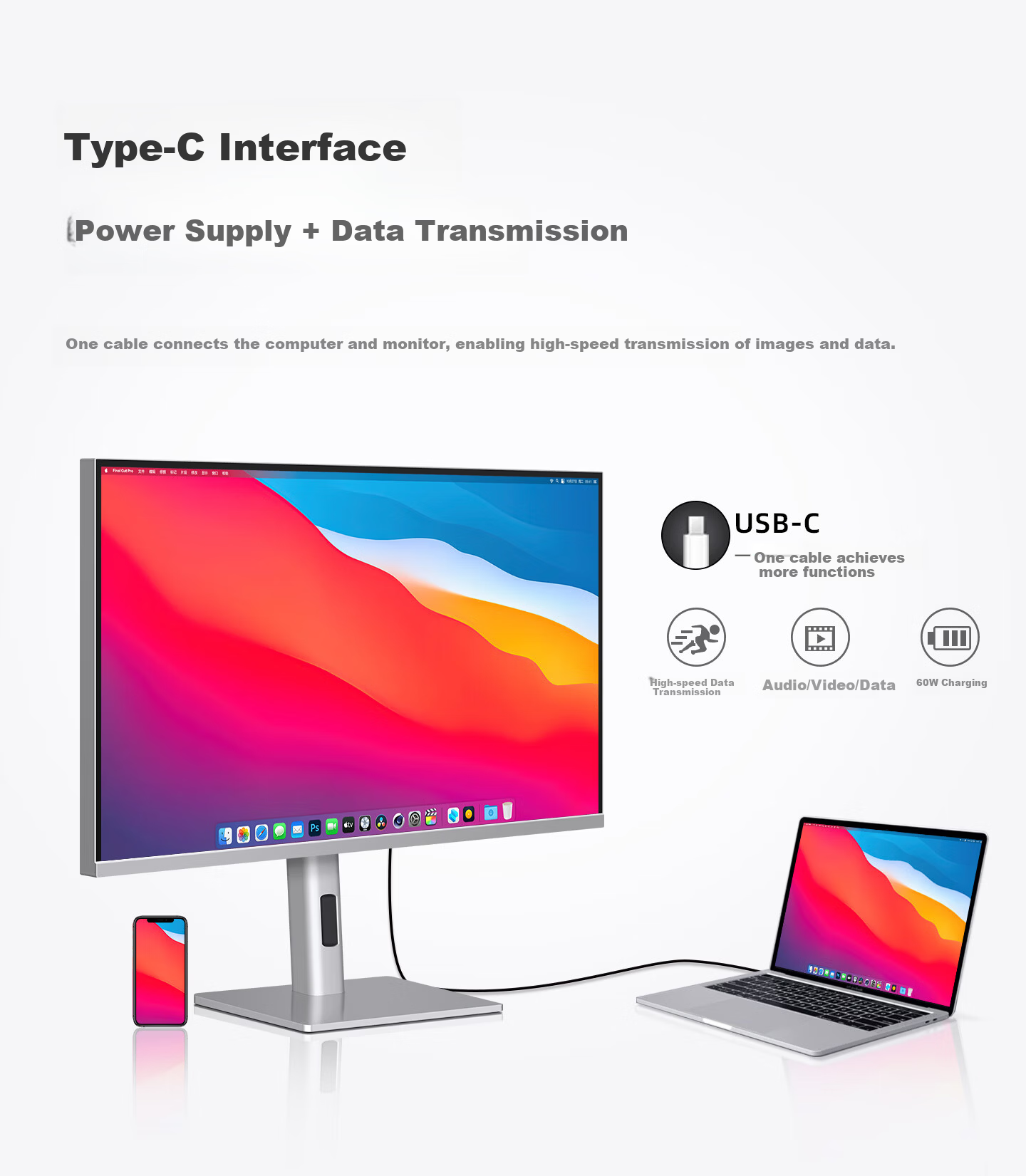 IPlaoe 32-inch 4K 144Hz Gaming Monitor Design Color Grading Editing 10bit High Color Gamut Computer External IPS Screen LG Panel High Contrast Type-C P320/pro 22