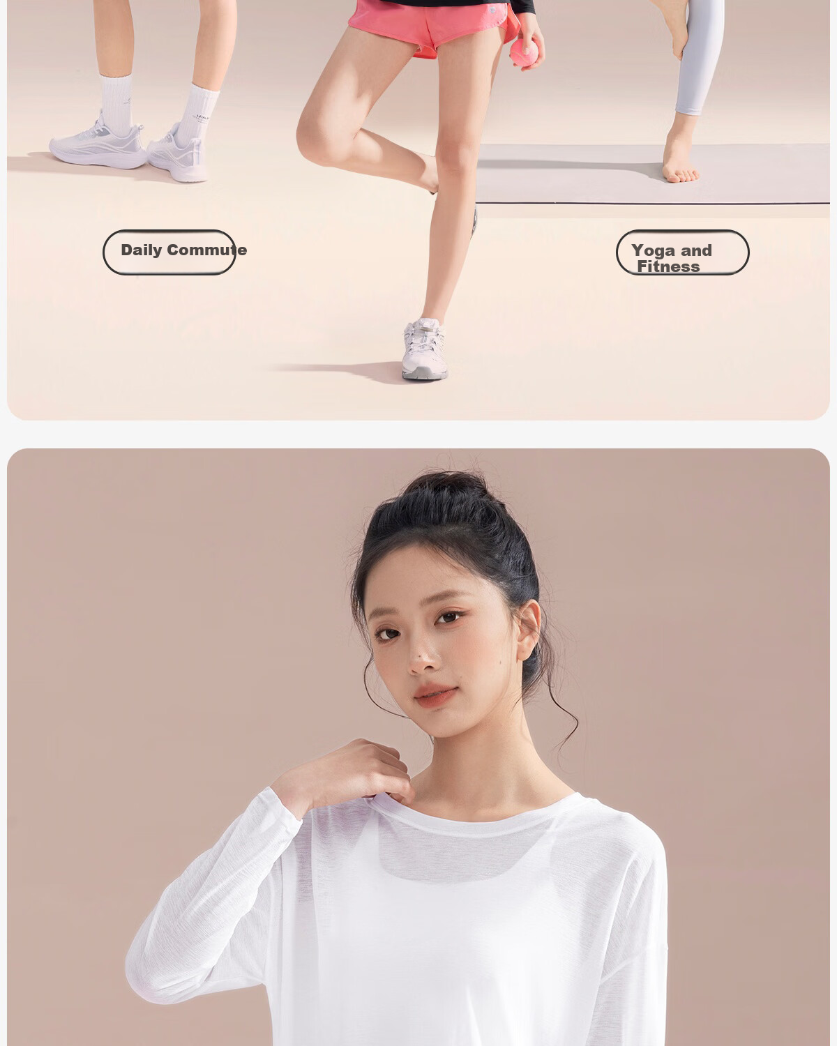 361° Bamboo Slub Yarn Loose Lightweight Hollow Out Back Sports Top Women Outdoor Versatile Yoga Cover Breathable Fitness Long Sleeve 13