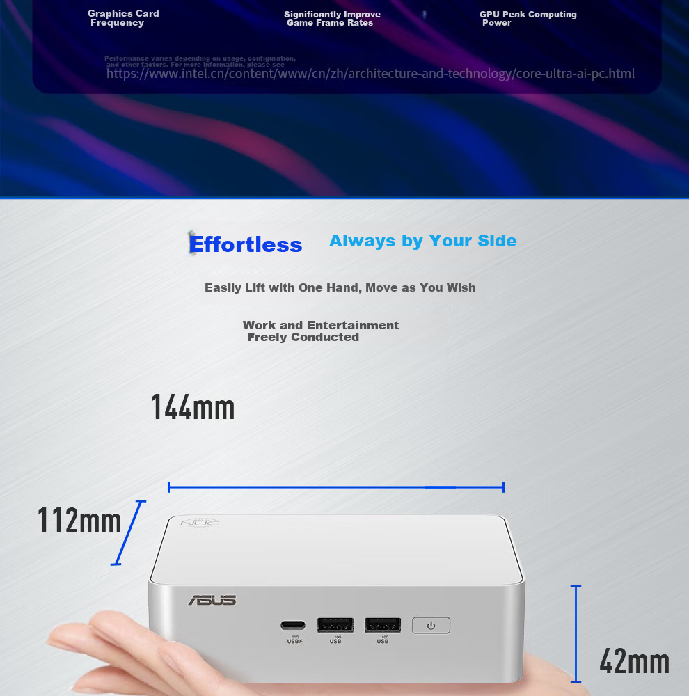 ASUS NUC15 Pro+ Mini PC National Subsidy High-Performance OpenClaw AI Office Desktop Computer (Ultra9-285H 32GB 1TB Win11) 5