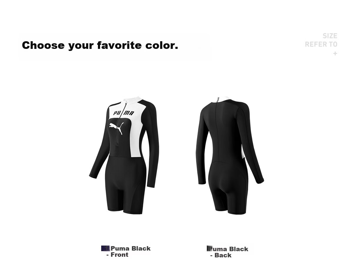 PUMA Women's Long Sleeve One-Piece Swimsuit UV Protection High Neck Antibacterial Slim Fit Swimming Pool Spa Use 8