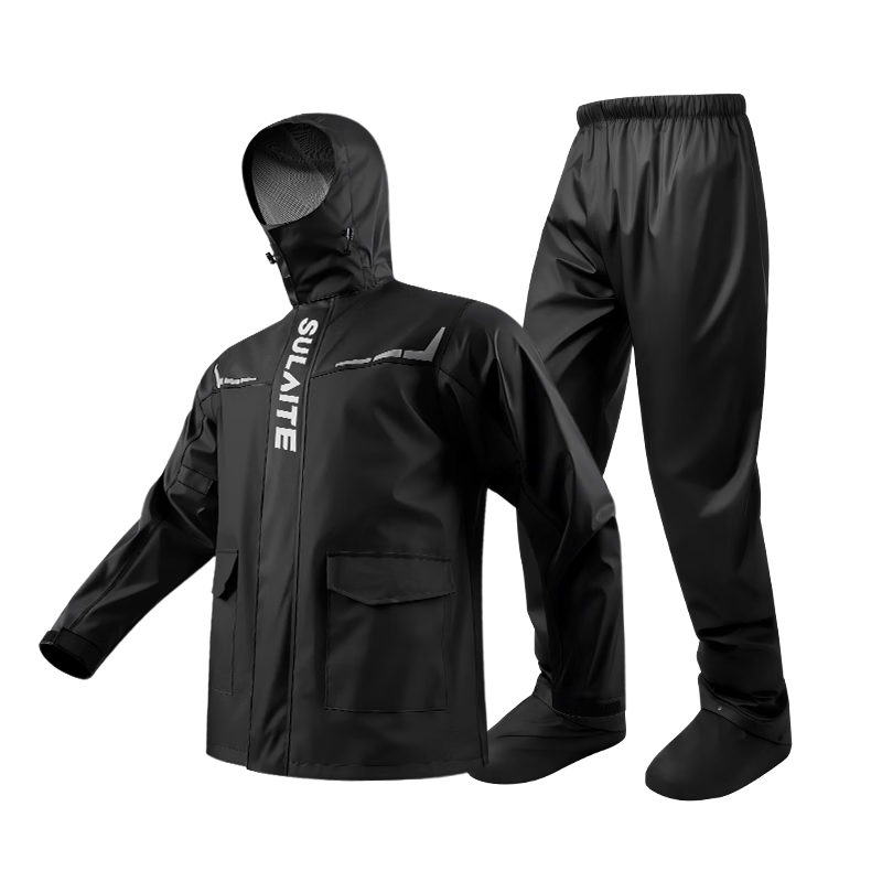 SULAITE Motorcycle Riding Two-Piece Raincoat and Rain Pants Set Electric Vehicle Rider Four-Season Heavy Rainproof Riding Rainwear